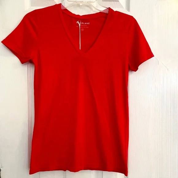 Everlane red Supima Cotton Tee Made in USA XS NWT - Picture 6 of 8